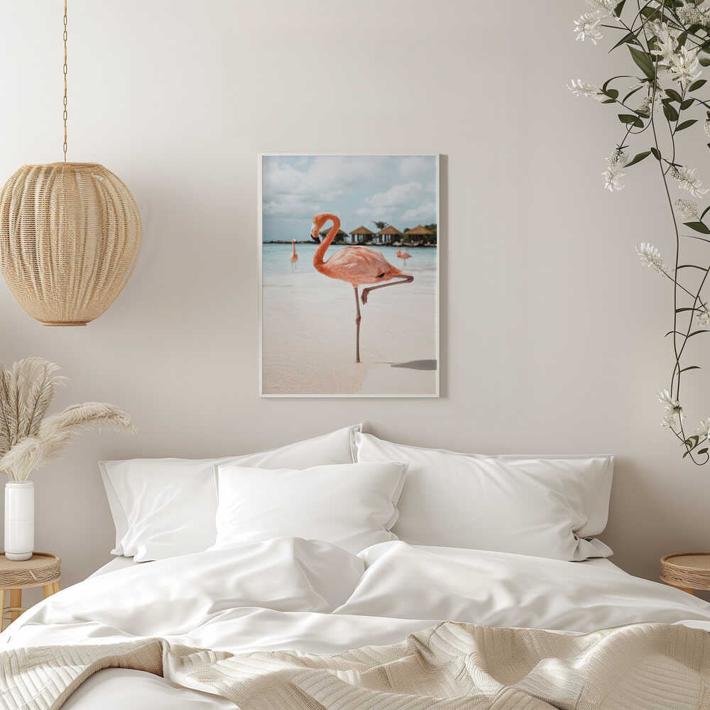 Pink Flamingo - Stretched Canvas, Poster or Fine Art Print - I Heart Wall Art - Poster Print, Canvas Print or Framed Art Print