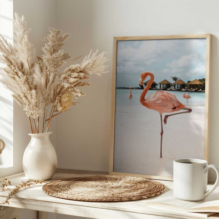 Pink Flamingo - Stretched Canvas, Poster or Fine Art Print - I Heart Wall Art - Poster Print, Canvas Print or Framed Art Print