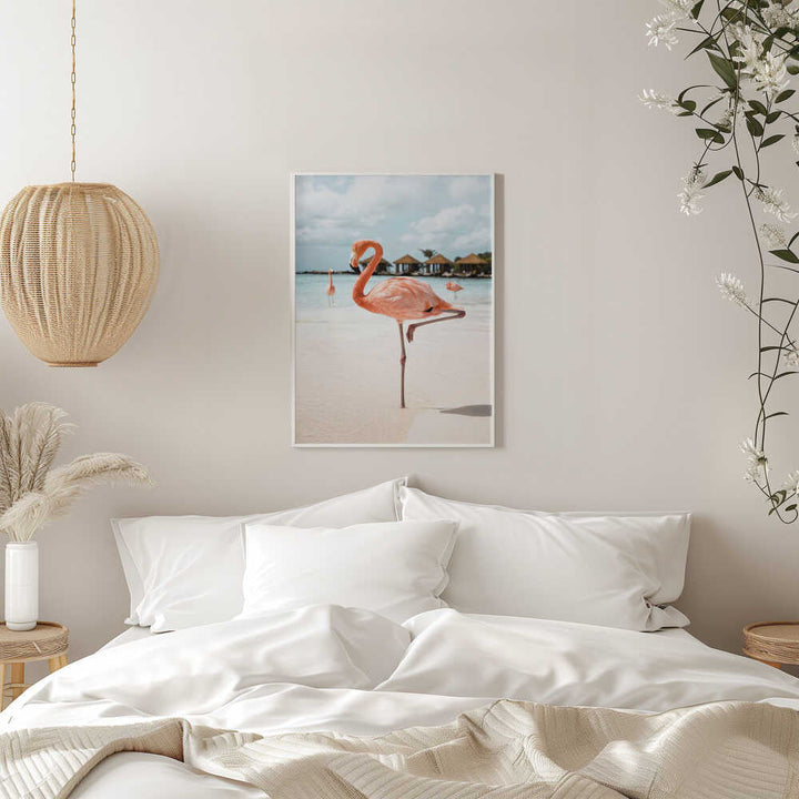 Pink Flamingo - Stretched Canvas, Poster or Fine Art Print - I Heart Wall Art - Poster Print, Canvas Print or Framed Art Print