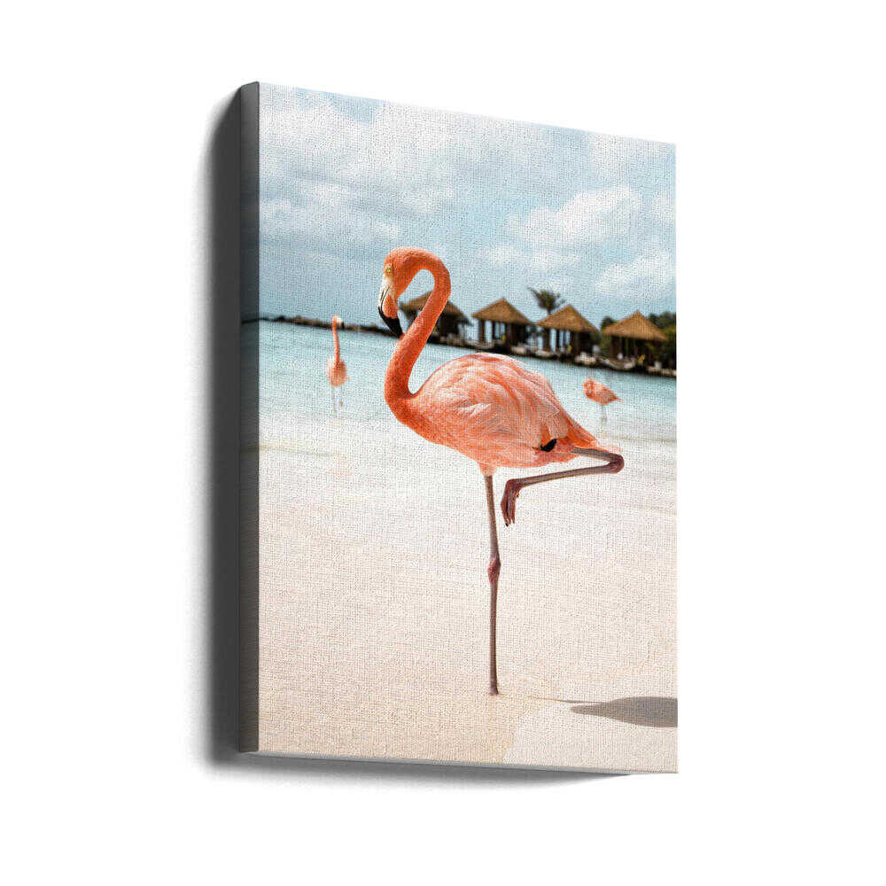 Pink Flamingo - Stretched Canvas, Poster or Fine Art Print - I Heart Wall Art - Poster Print, Canvas Print or Framed Art Print