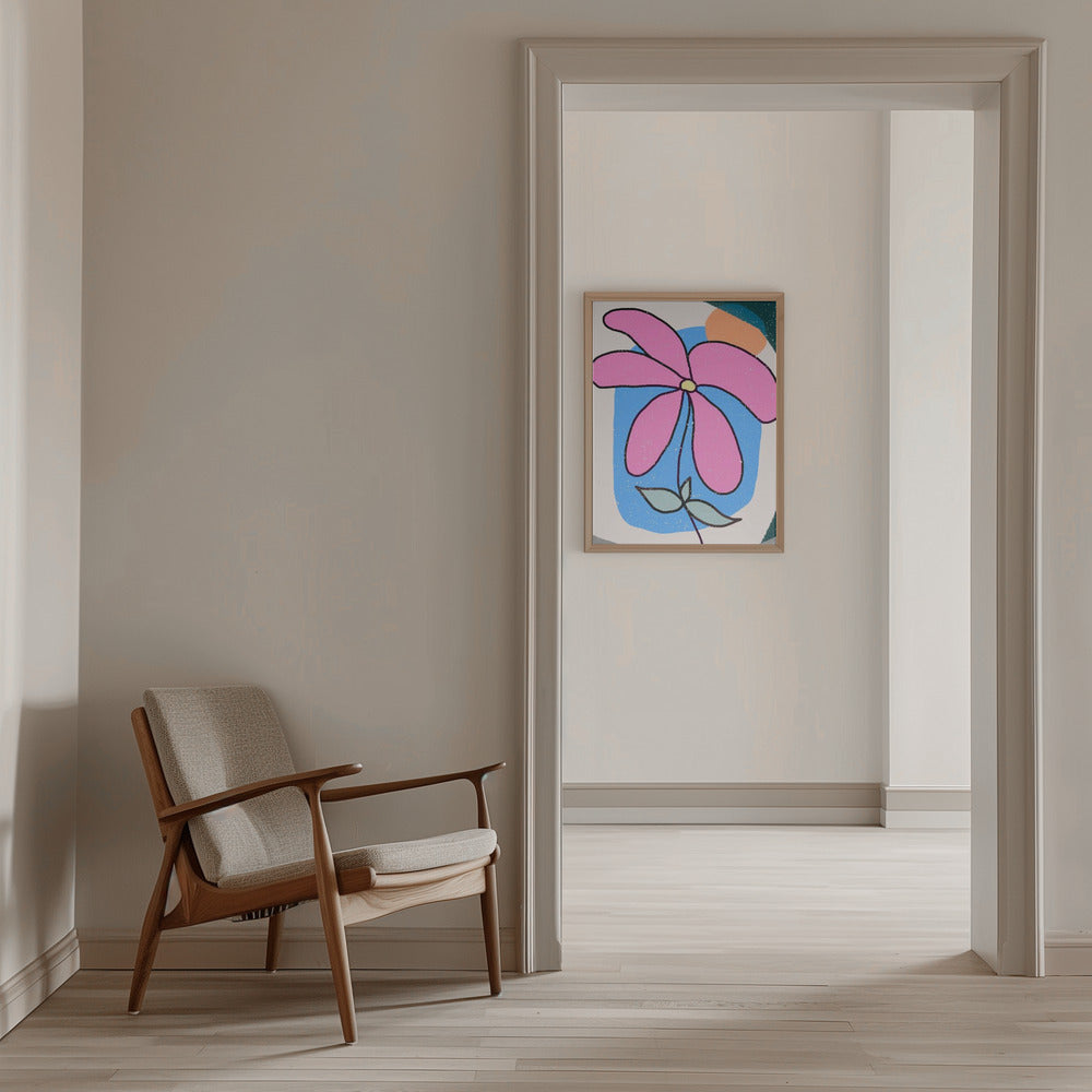 Pink Flower - Stretched Canvas, Poster or Fine Art Print I Heart Wall Art