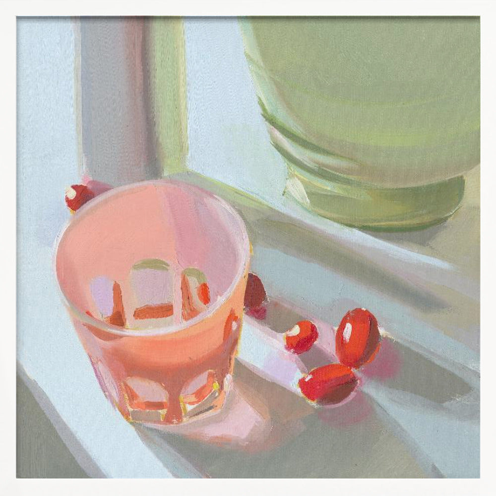 Pink Glass - Square Stretched Canvas, Poster or Fine Art Print I Heart Wall Art