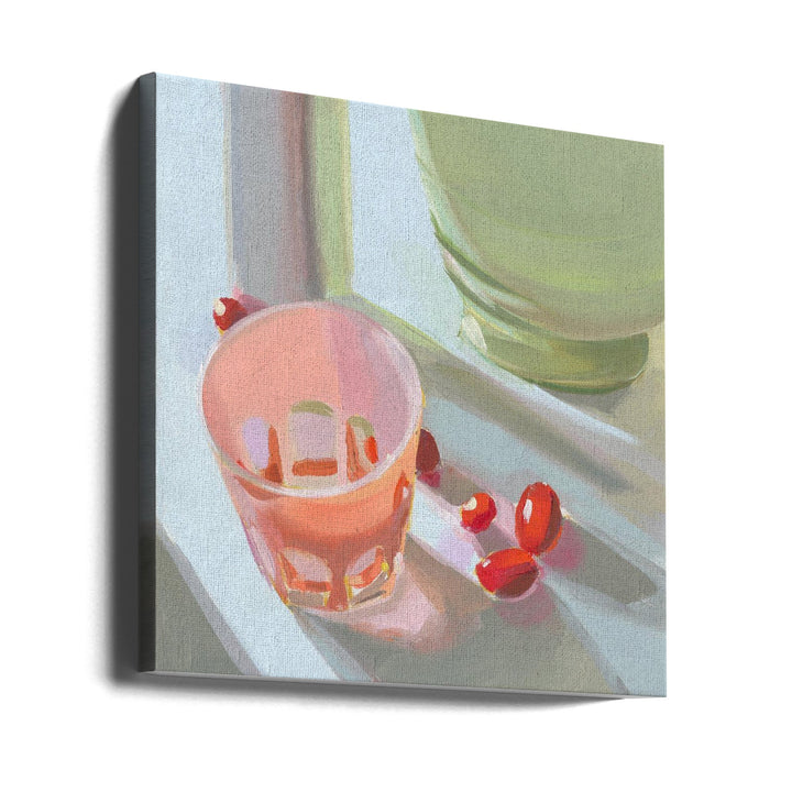 Pink Glass - Square Stretched Canvas, Poster or Fine Art Print I Heart Wall Art