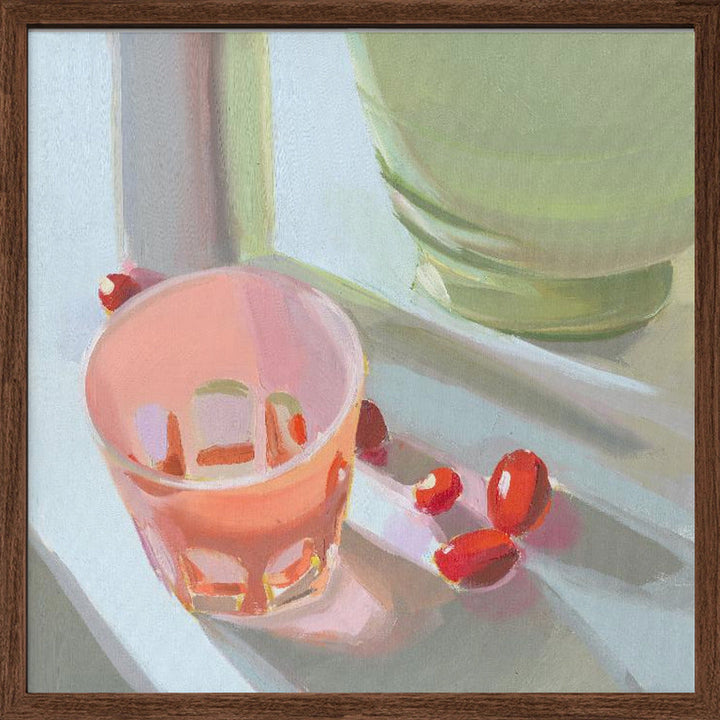 Pink Glass - Square Stretched Canvas, Poster or Fine Art Print I Heart Wall Art