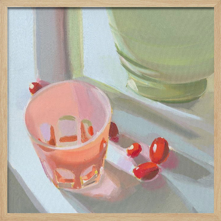 Pink Glass - Square Stretched Canvas, Poster or Fine Art Print I Heart Wall Art