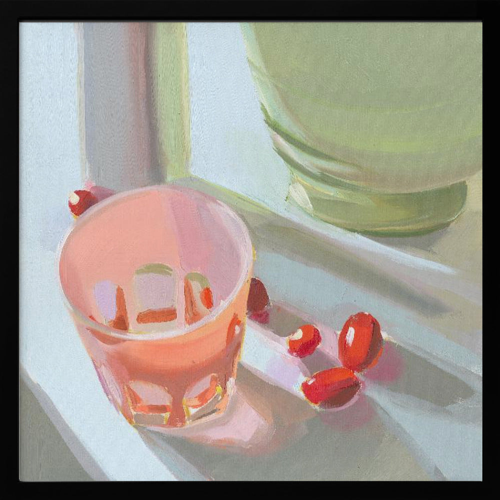 Pink Glass - Square Stretched Canvas, Poster or Fine Art Print I Heart Wall Art