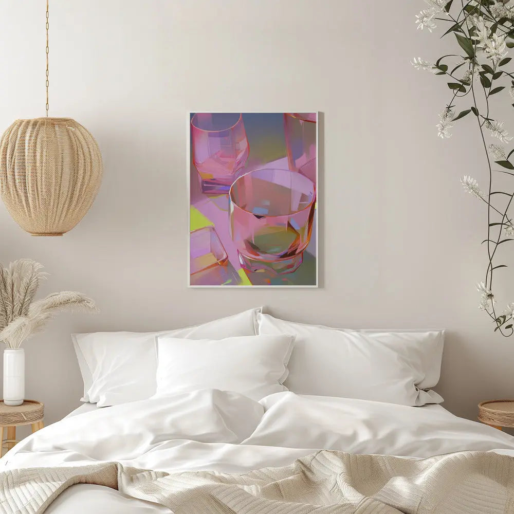 Pink Glasses 2 - Stretched Canvas, Poster or Fine Art Print I Heart Wall Art