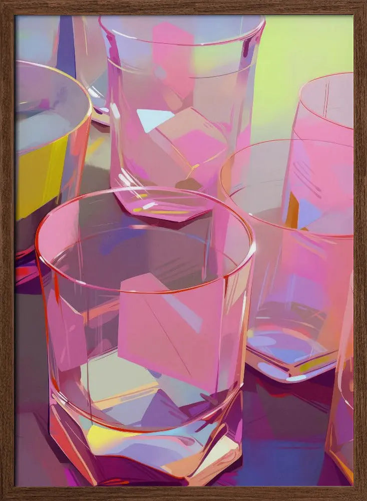 Pink Glasses - Stretched Canvas, Poster or Fine Art Print I Heart Wall Art