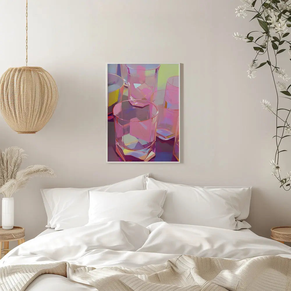 Pink Glasses - Stretched Canvas, Poster or Fine Art Print I Heart Wall Art
