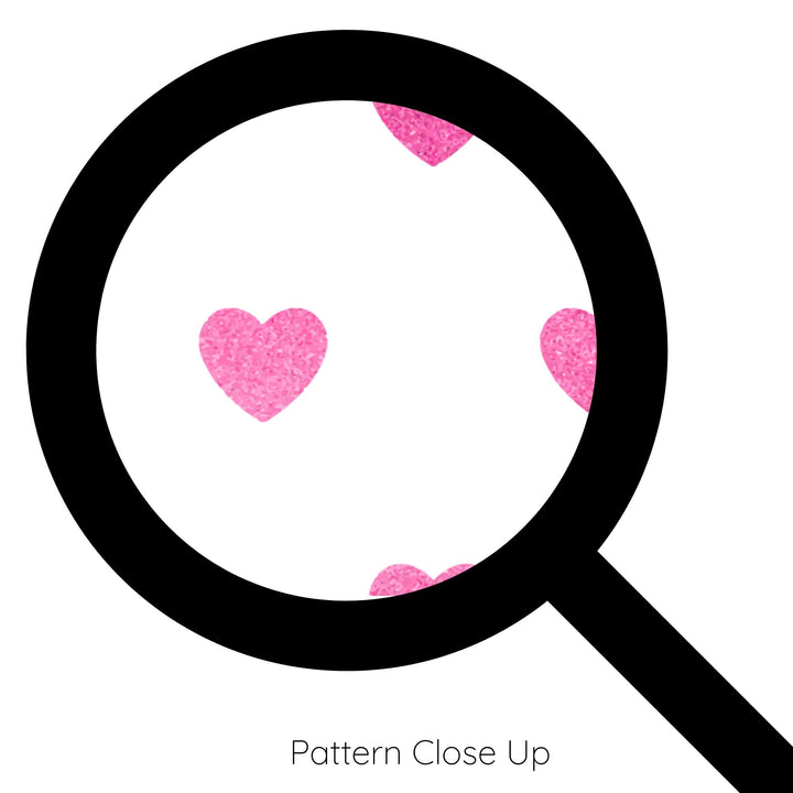 Pink Glitter-Look Loveheart Wallpaper - Quality Peel and Stick Adhesive