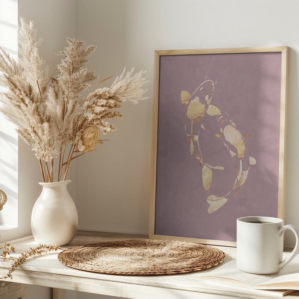 Pink Gold Koi Fish 1 - Stretched Canvas, Poster or Fine Art Print - I Heart Wall Art - Poster Print, Canvas Print or Framed Art Print
