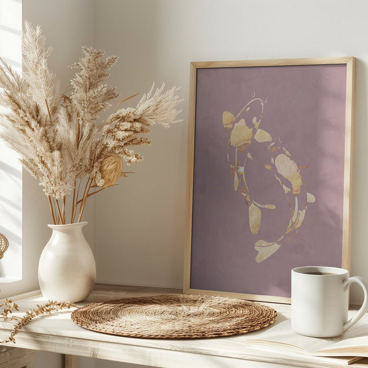 Pink Gold Koi Fish 1 - Stretched Canvas, Poster or Fine Art Print - I Heart Wall Art - Poster Print, Canvas Print or Framed Art Print
