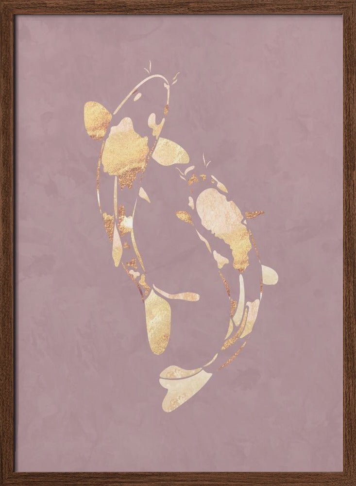 Pink Gold Koi Fish 1 - Stretched Canvas, Poster or Fine Art Print - I Heart Wall Art - Poster Print, Canvas Print or Framed Art Print