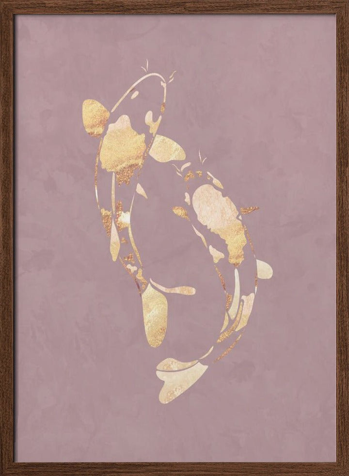 Pink Gold Koi Fish 1 - Stretched Canvas, Poster or Fine Art Print - I Heart Wall Art - Poster Print, Canvas Print or Framed Art Print