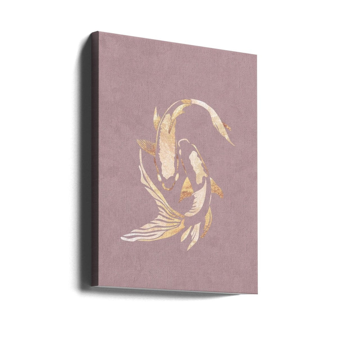 Pink gold koi fish 2 - Stretched Canvas, Poster or Fine Art Print - I Heart Wall Art - Poster Print, Canvas Print or Framed Art Print