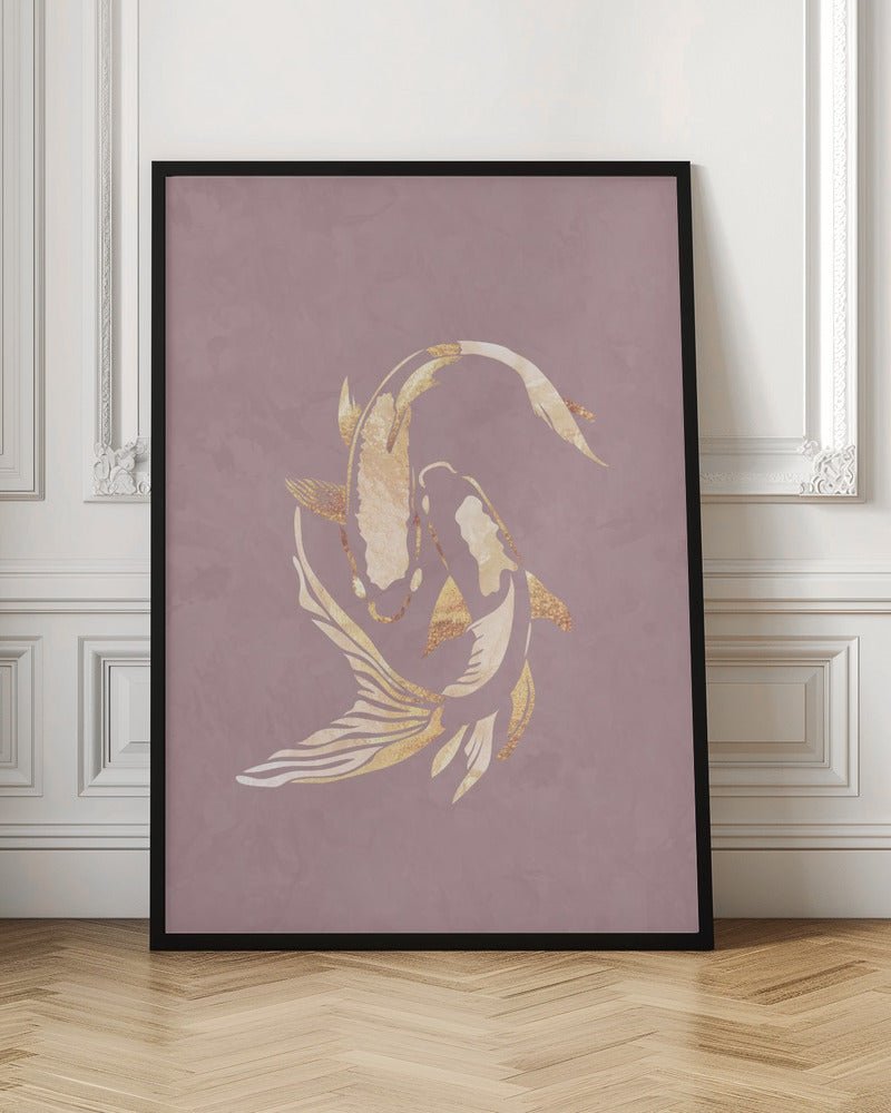 Pink gold koi fish 2 - Stretched Canvas, Poster or Fine Art Print - I Heart Wall Art - Poster Print, Canvas Print or Framed Art Print