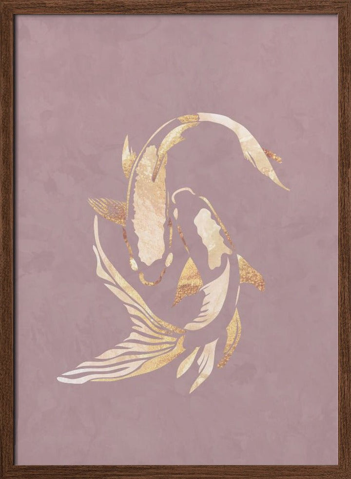 Pink gold koi fish 2 - Stretched Canvas, Poster or Fine Art Print - I Heart Wall Art - Poster Print, Canvas Print or Framed Art Print