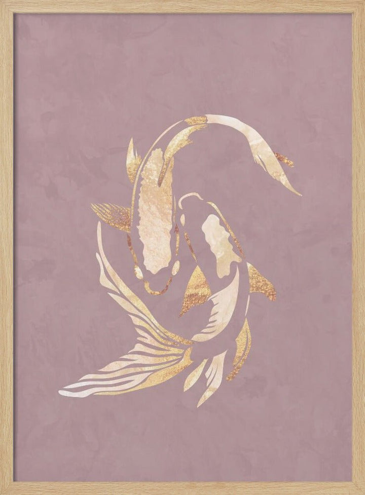 Pink gold koi fish 2 - Stretched Canvas, Poster or Fine Art Print - I Heart Wall Art - Poster Print, Canvas Print or Framed Art Print