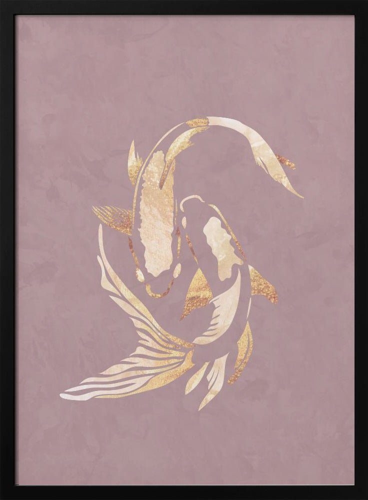 Pink gold koi fish 2 - Stretched Canvas, Poster or Fine Art Print - I Heart Wall Art - Poster Print, Canvas Print or Framed Art Print