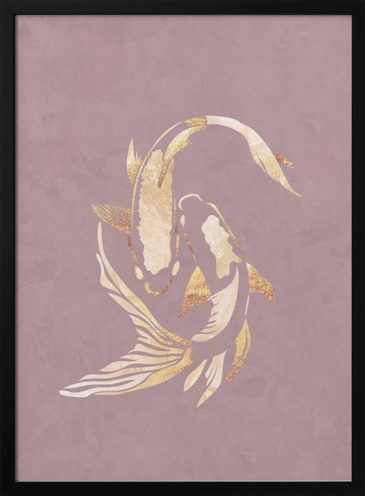 Pink gold koi fish 2 - Stretched Canvas, Poster or Fine Art Print - I Heart Wall Art - Poster Print, Canvas Print or Framed Art Print