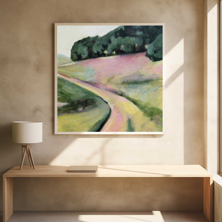 Pink Hills of Ca - Square Stretched Canvas, Poster or Fine Art Print - I Heart Wall Art - Poster Print, Canvas Print or Framed Art Print