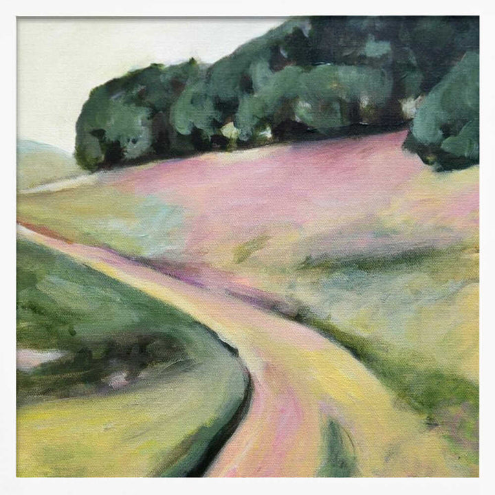 Pink Hills of Ca - Square Stretched Canvas, Poster or Fine Art Print - I Heart Wall Art - Poster Print, Canvas Print or Framed Art Print