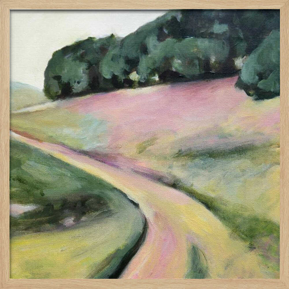 Pink Hills of Ca - Square Stretched Canvas, Poster or Fine Art Print - I Heart Wall Art - Poster Print, Canvas Print or Framed Art Print