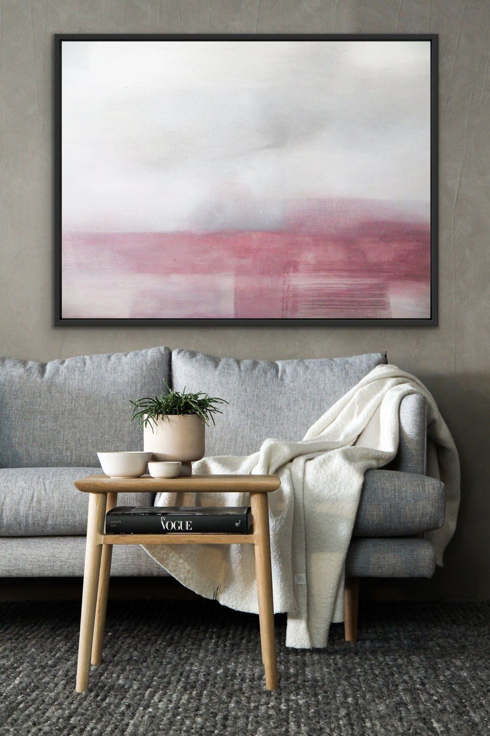 Pink Horizon - Pink Surreal Abstract Landscape Print I Heart Wall Art Australia 