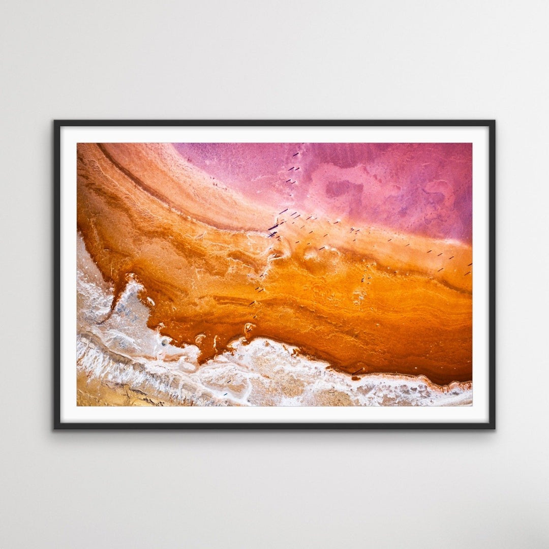 Pink Lake-  Photographic Print Of Pink and Orange Lake Nature Stretched Canvas Wall Art Print - I Heart Wall Art