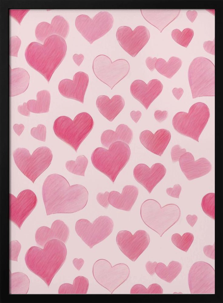 Pink Love - Stretched Canvas or Fine Art Print - I Heart Wall Art - Poster Print, Canvas Print or Framed Art Print