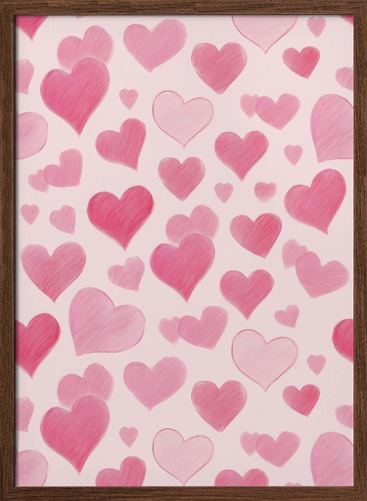 Pink Love - Stretched Canvas or Fine Art Print - I Heart Wall Art - Poster Print, Canvas Print or Framed Art Print