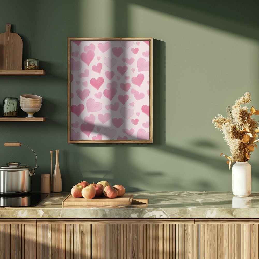 Pink Love - Stretched Canvas or Fine Art Print - I Heart Wall Art - Poster Print, Canvas Print or Framed Art Print