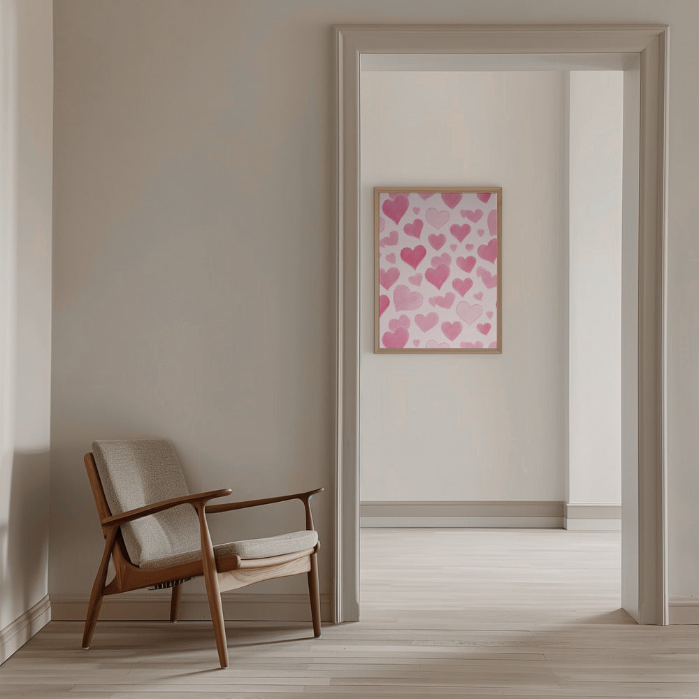 Pink Love - Stretched Canvas, Poster or Fine Art Print I Heart Wall Art