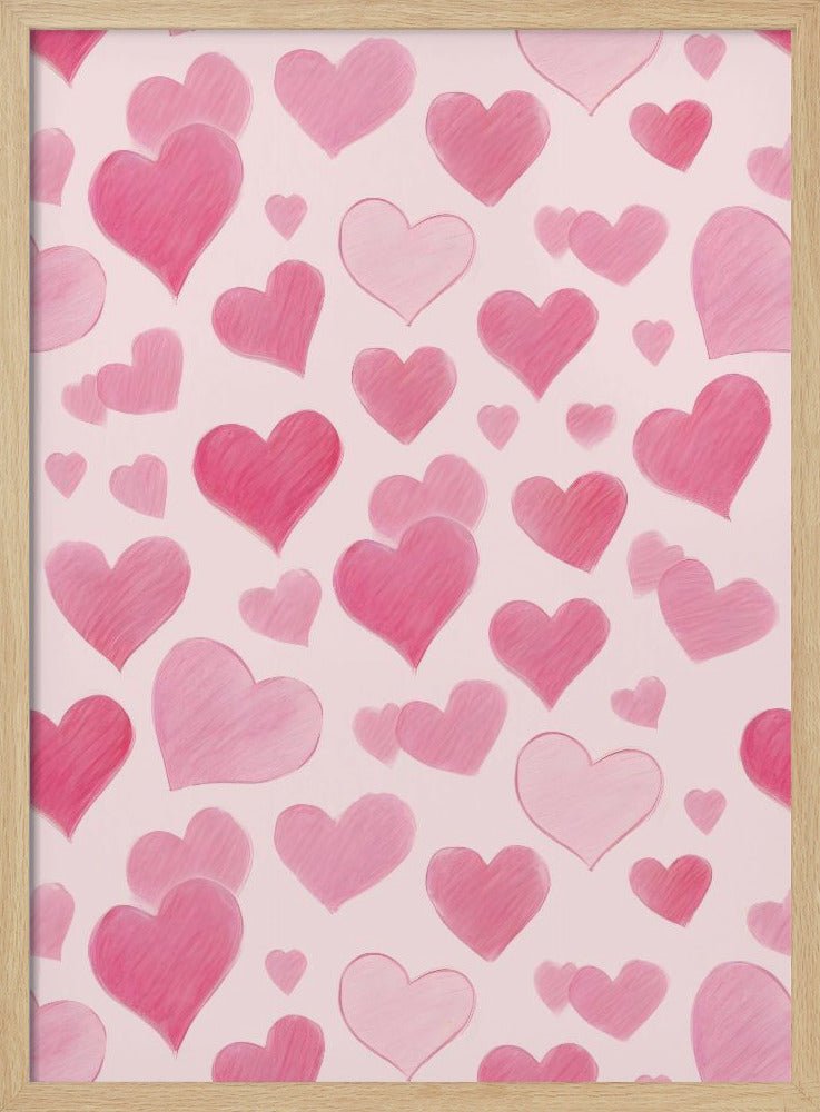 Pink Love - Stretched Canvas or Fine Art Print - I Heart Wall Art - Poster Print, Canvas Print or Framed Art Print
