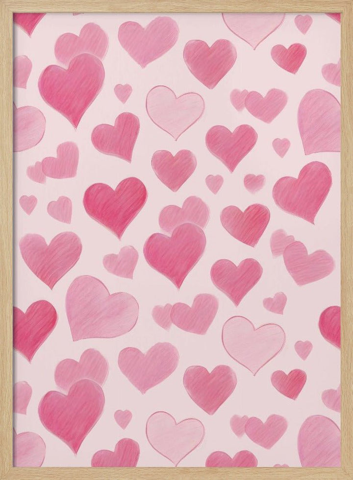 Pink Love - Stretched Canvas or Fine Art Print - I Heart Wall Art - Poster Print, Canvas Print or Framed Art Print