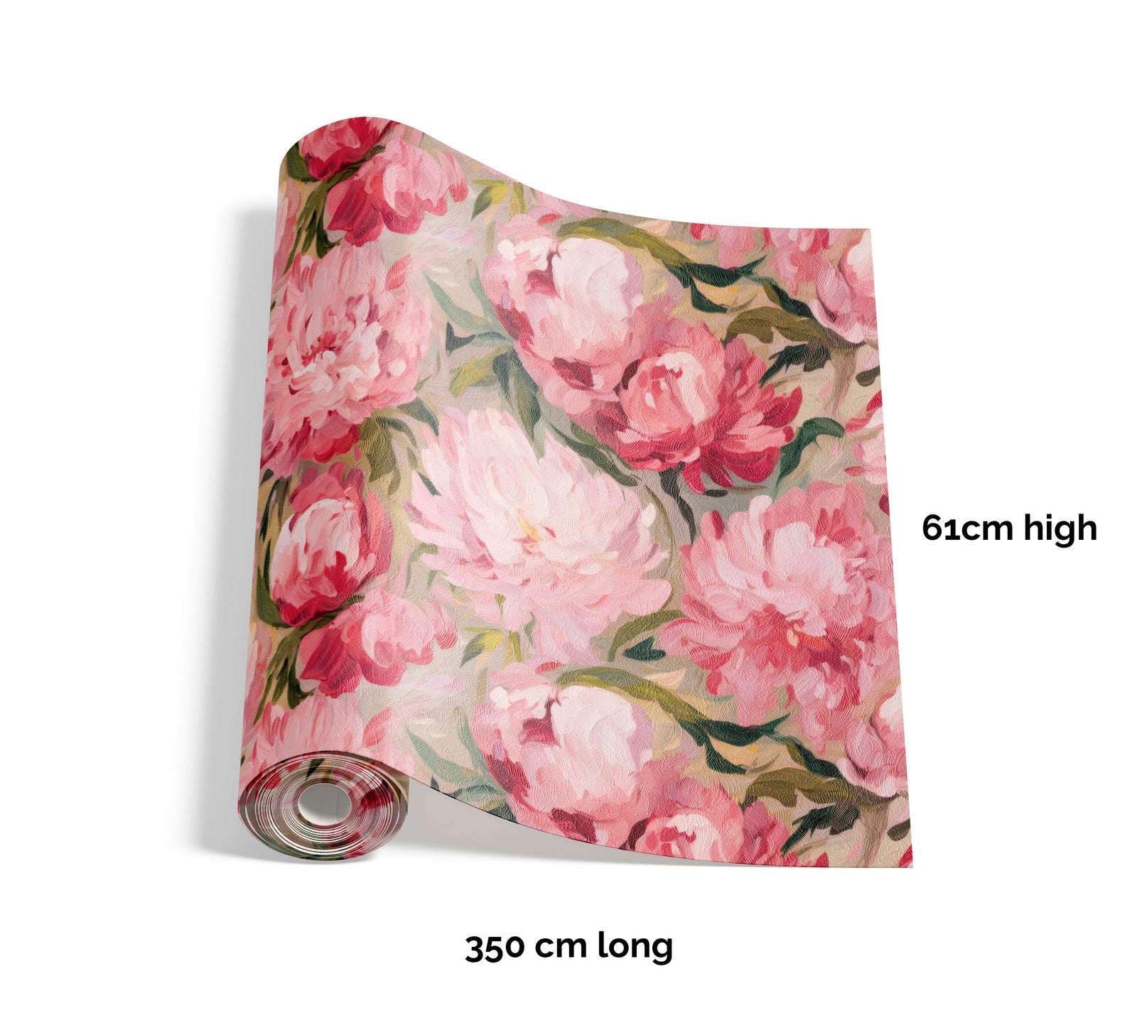 Pink Painted Peony Drawer Liners - Classic Style Liner for Furniture