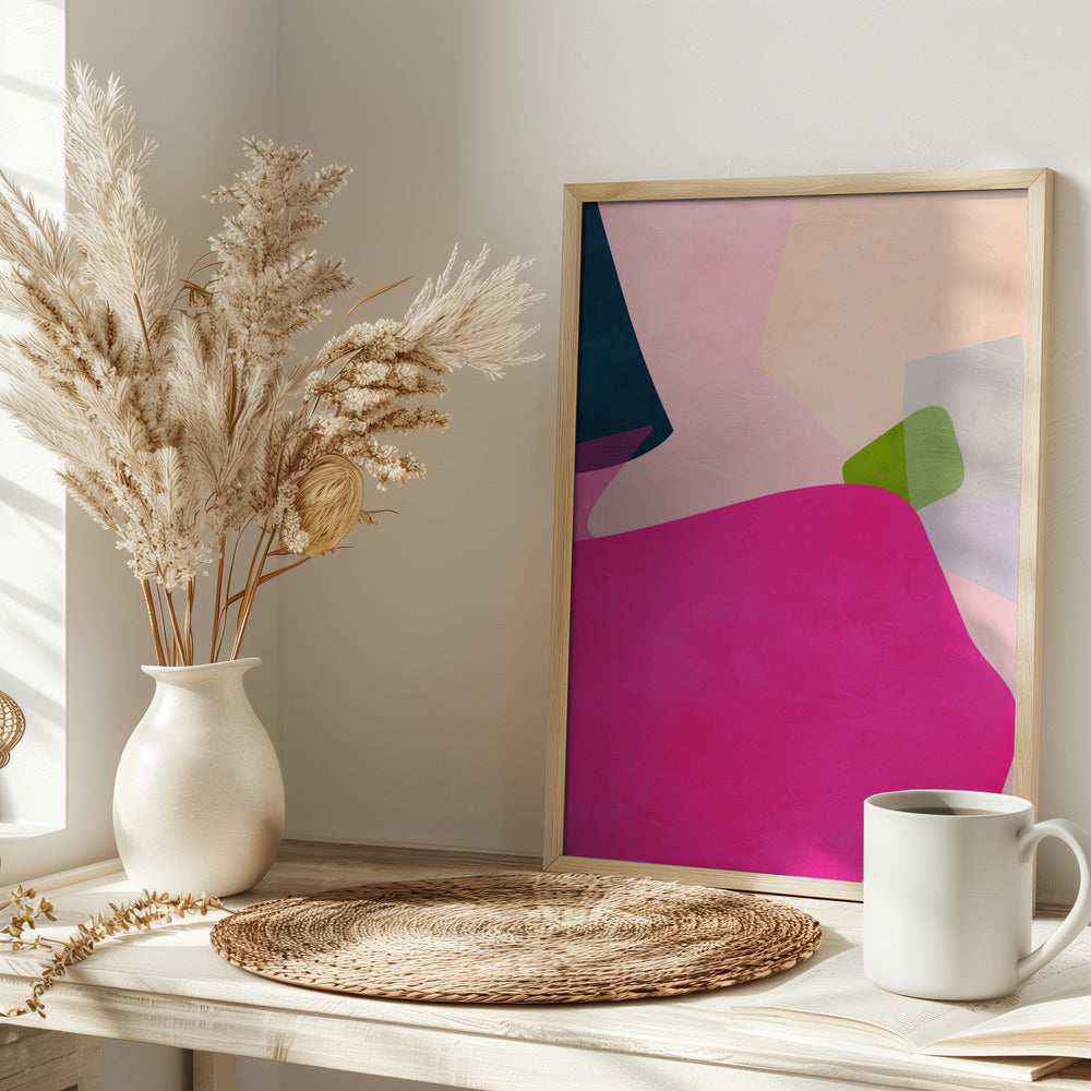 Pink pastel shape - Stretched Canvas, Poster or Fine Art Print I Heart Wall Art