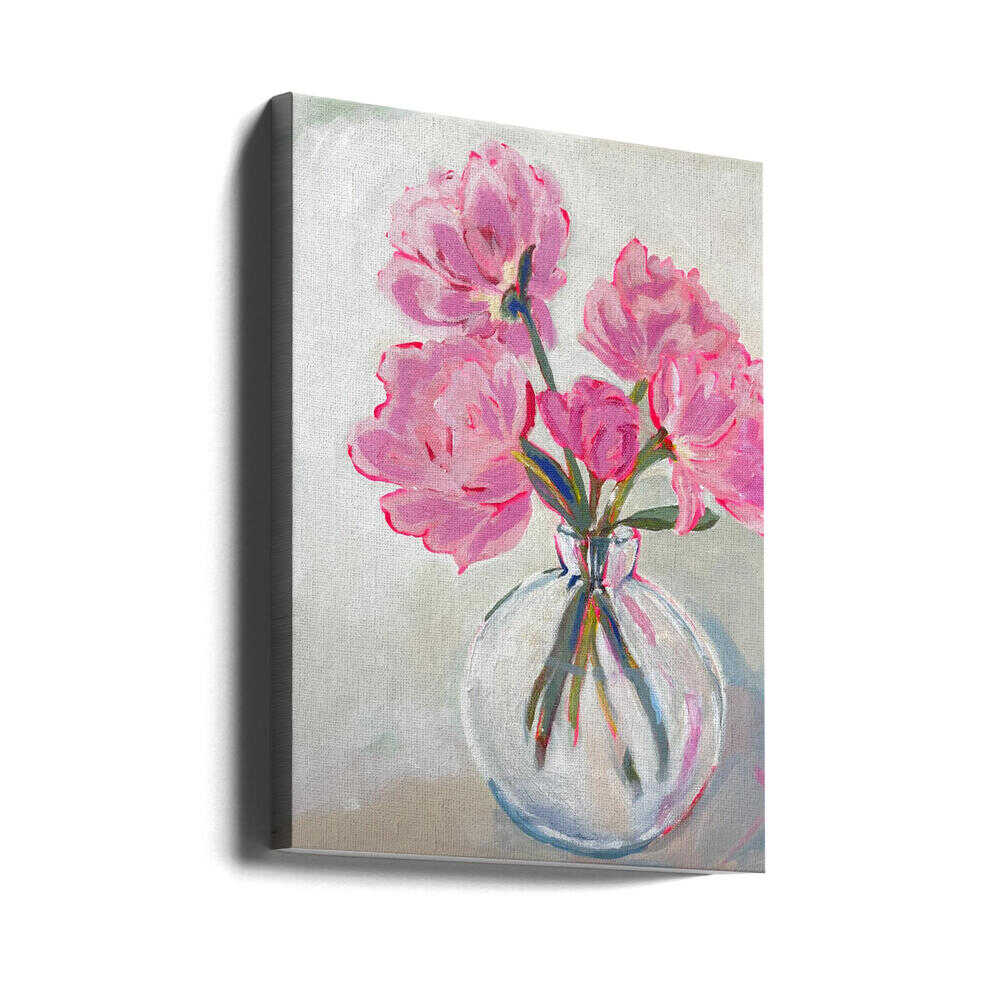 Pink Peony Painting - Stretched Canvas, Poster or Fine Art Print - I Heart Wall Art - Poster Print, Canvas Print or Framed Art Print