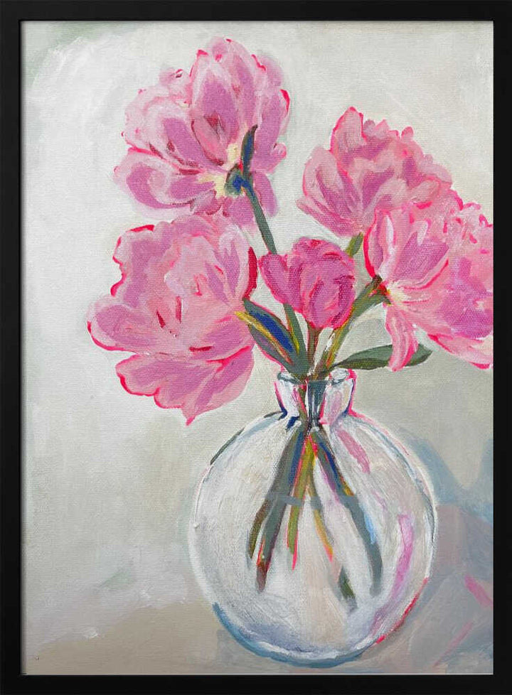 Pink Peony Painting - Stretched Canvas, Poster or Fine Art Print - I Heart Wall Art - Poster Print, Canvas Print or Framed Art Print