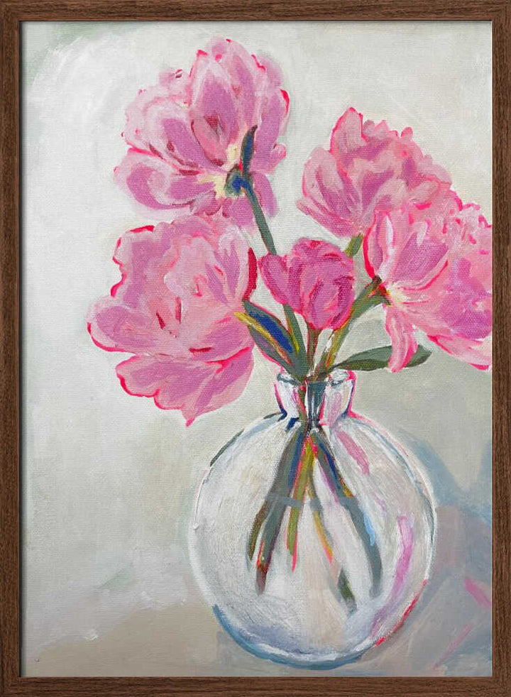 Pink Peony Painting - Stretched Canvas, Poster or Fine Art Print - I Heart Wall Art - Poster Print, Canvas Print or Framed Art Print