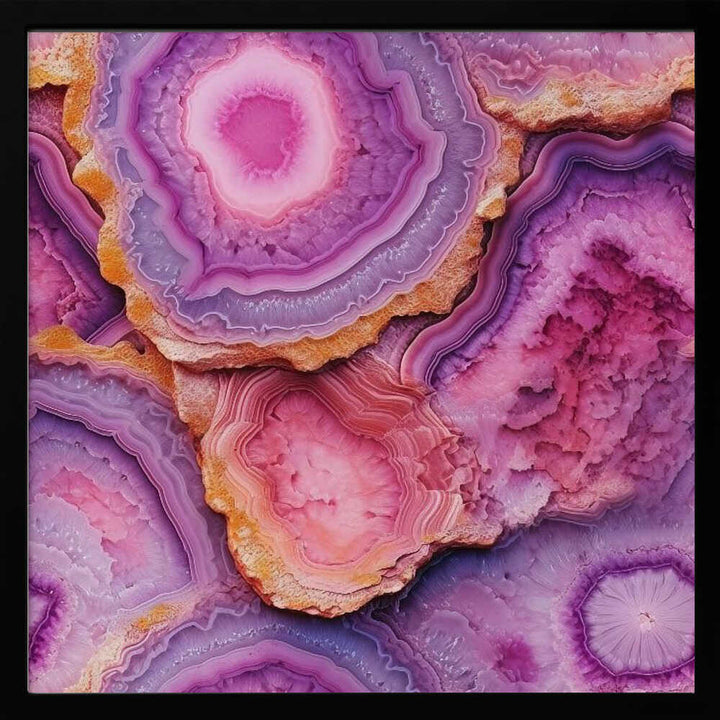Pink Purple Agate - Square Stretched Canvas, Poster or Fine Art Print - I Heart Wall Art - Poster Print, Canvas Print or Framed Art Print