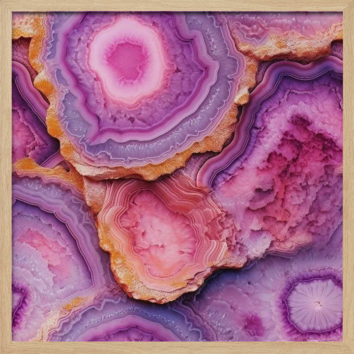 Pink Purple Agate - Square Stretched Canvas, Poster or Fine Art Print - I Heart Wall Art - Poster Print, Canvas Print or Framed Art Print