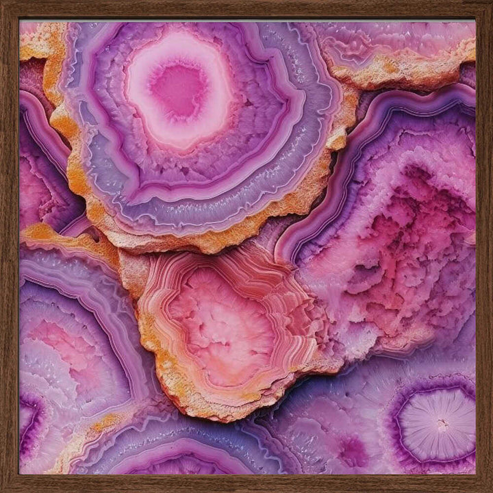 Pink Purple Agate - Square Stretched Canvas, Poster or Fine Art Print - I Heart Wall Art - Poster Print, Canvas Print or Framed Art Print
