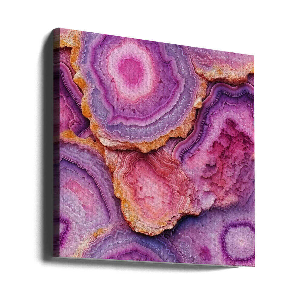 Pink Purple Agate - Square Stretched Canvas, Poster or Fine Art Print - I Heart Wall Art - Poster Print, Canvas Print or Framed Art Print