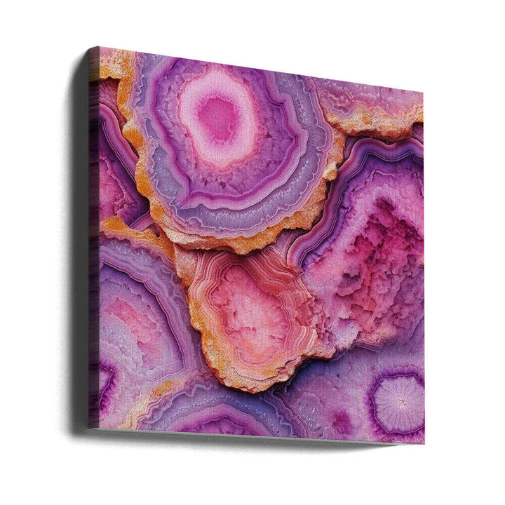 Pink Purple Agate - Square Stretched Canvas, Poster or Fine Art Print - I Heart Wall Art - Poster Print, Canvas Print or Framed Art Print