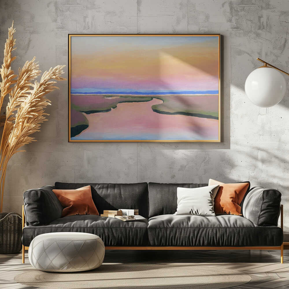 Pink Water - Stretched Canvas, Poster or Fine Art Print - I Heart Wall Art - Poster Print, Canvas Print or Framed Art Print