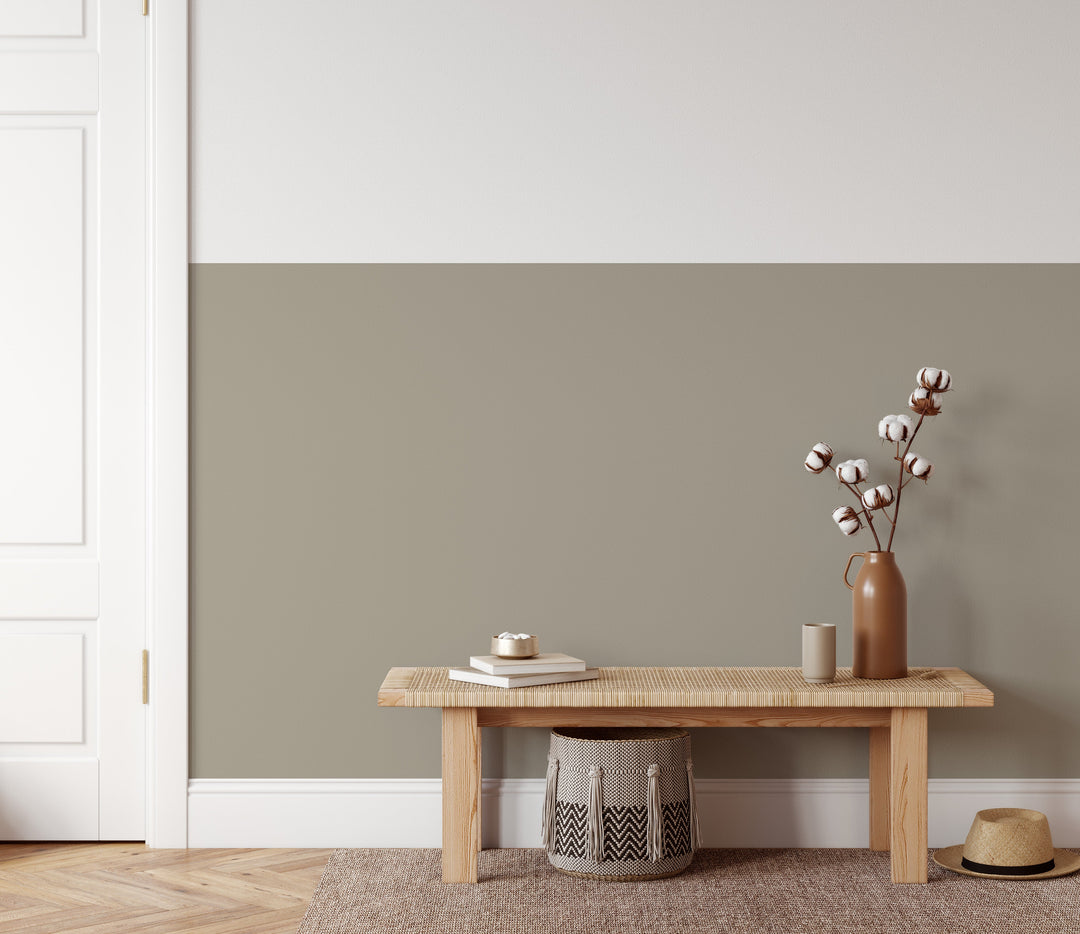 Plain Colour Wallpaper In Pebble - Peel and Stick Soak