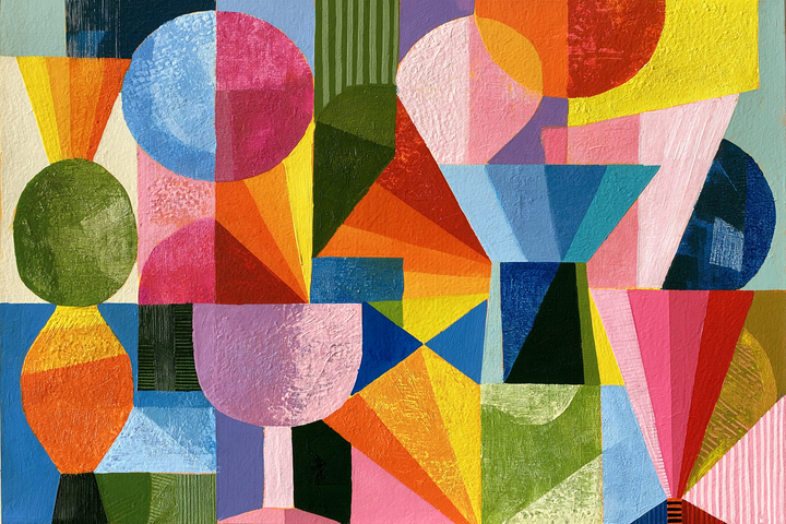 xxxx by IHeartStudio - Colourful Geometric Canvas Print