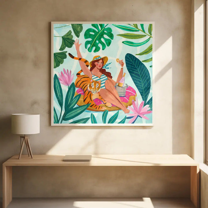Pool Party - Square Stretched Canvas, Poster or Fine Art Print I Heart Wall Art