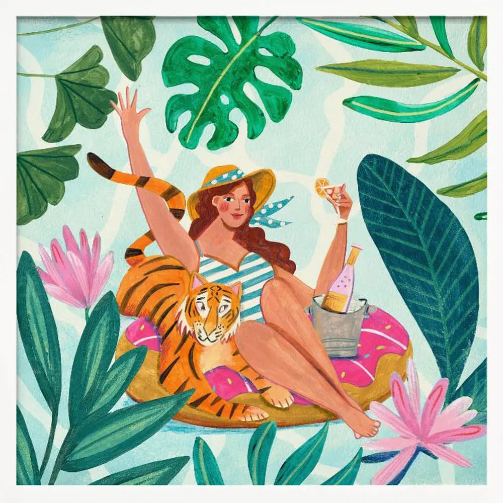 Pool Party - Square Stretched Canvas, Poster or Fine Art Print I Heart Wall Art